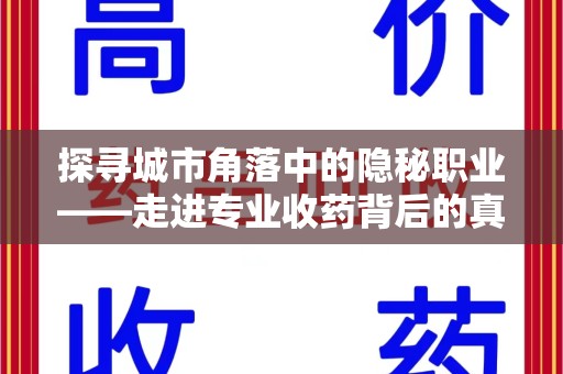 南通探寻城市角落中的隐秘职业——走进专业收药背后的真相